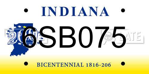6SB075 Indiana License Plate