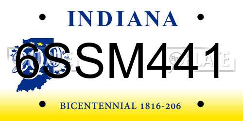 6SSM441 Indiana License Plate