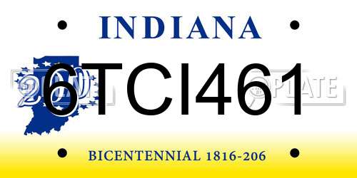 6TCI461 Indiana License Plate