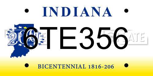 6TE356 Indiana License Plate