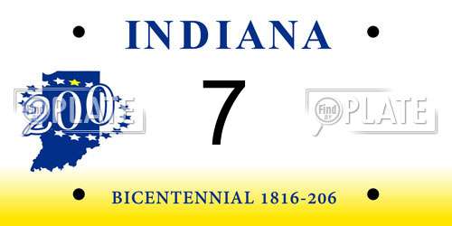 7 Indiana License Plate