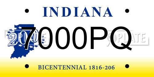 7000PQ Indiana License Plate