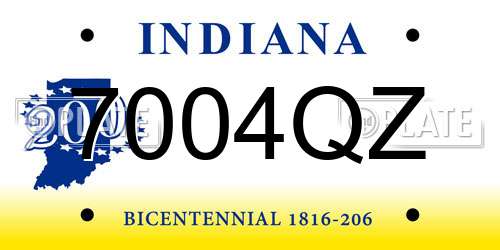 7004QZ Indiana License Plate