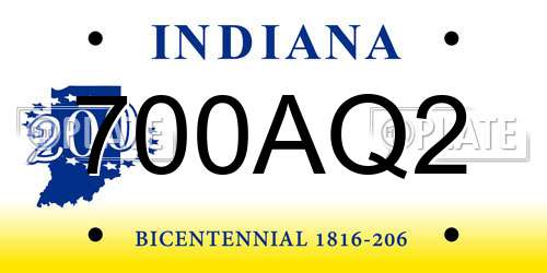 700AQ2 Indiana License Plate