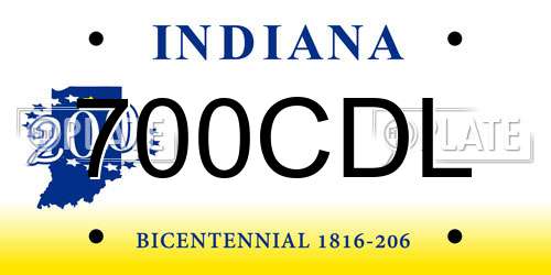700CDL Indiana License Plate