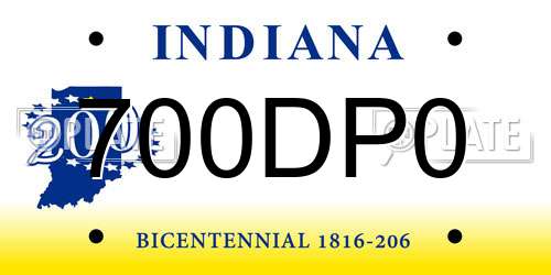 700DP0 Indiana License Plate