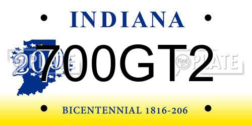 700GT2 Indiana License Plate