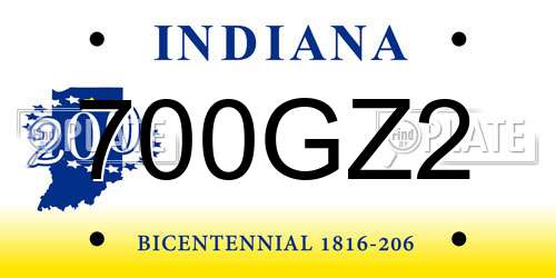 700GZ2 Indiana License Plate
