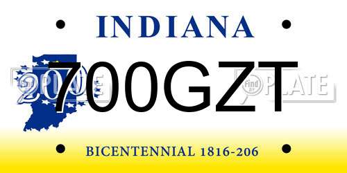 700GZT Indiana License Plate