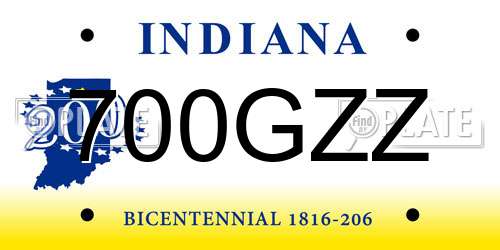 700GZZ Indiana License Plate