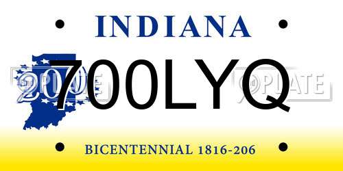 700LYQ Indiana License Plate