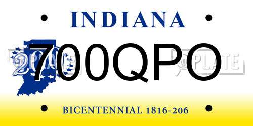 700QPO Indiana License Plate