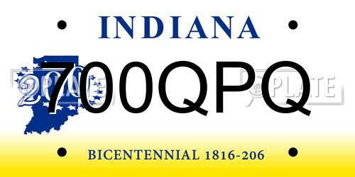 700QPQ Indiana License Plate