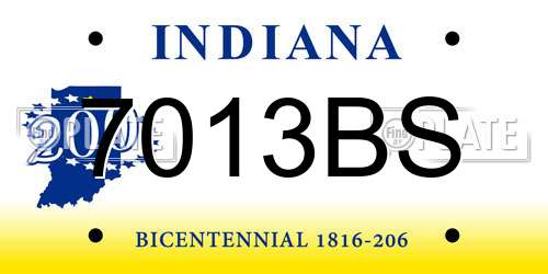 7013BS Indiana License Plate