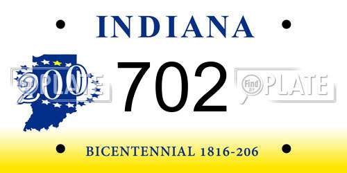 702 Indiana License Plate