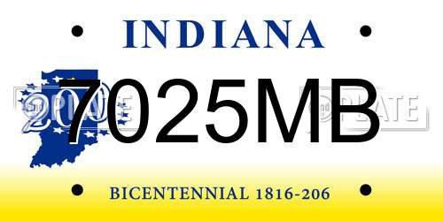 7025MB Indiana License Plate