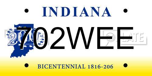 702WEE Indiana License Plate
