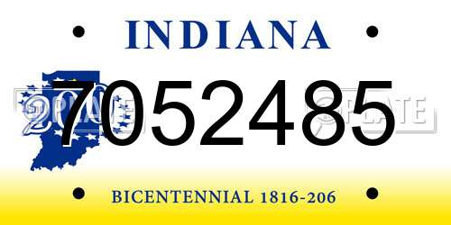 7052485 Indiana License Plate