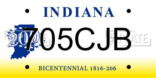 705CJB Indiana License Plate