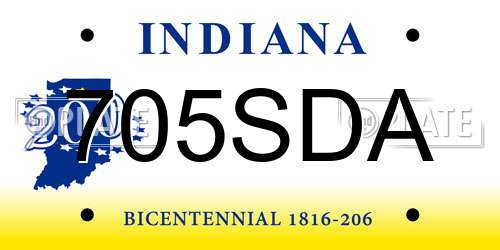 705SDA Indiana License Plate