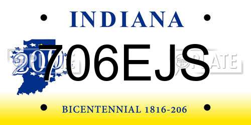 706EJS Indiana License Plate