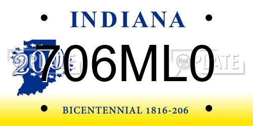 706ML0 Indiana License Plate