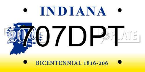 707DPT Indiana License Plate