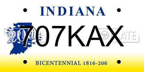 707KAX Indiana License Plate