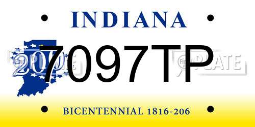 7097TP Indiana License Plate