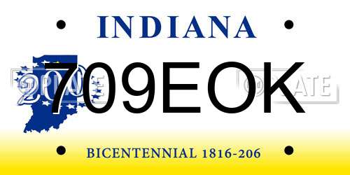709EOK Indiana License Plate