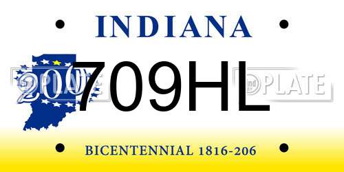 709HL Indiana License Plate