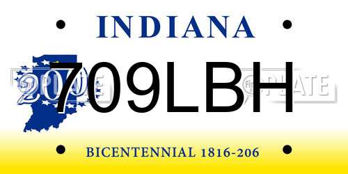 709LBH Indiana License Plate