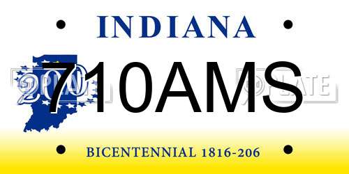 710AMS Indiana License Plate