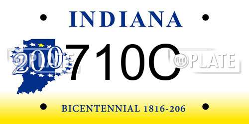 710C Indiana License Plate
