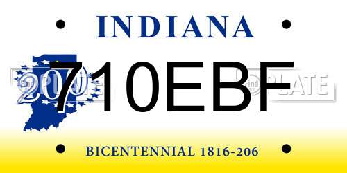 710EBF Indiana License Plate