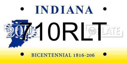 710RLT Indiana License Plate
