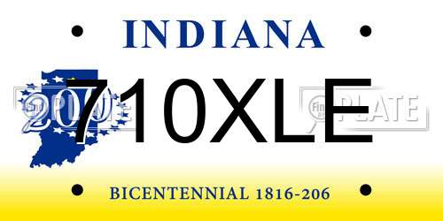 710XLE Indiana License Plate