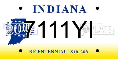 7111YI Indiana License Plate