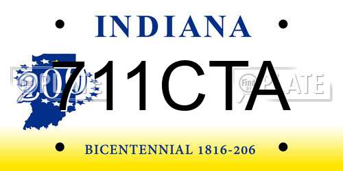711CTA Indiana License Plate