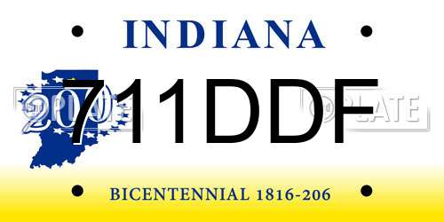 711DDF Indiana License Plate