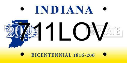 711LOV Indiana License Plate