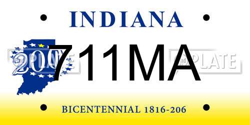 711MA Indiana License Plate
