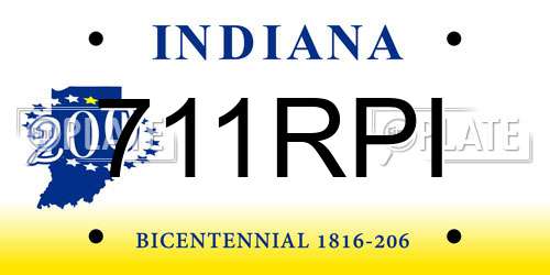 711RPI Indiana License Plate