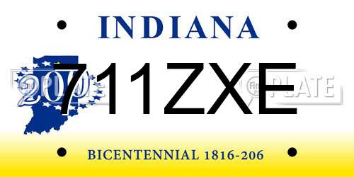 711ZXE Indiana License Plate