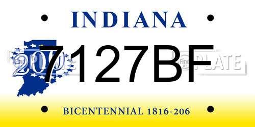 7127BF Indiana License Plate