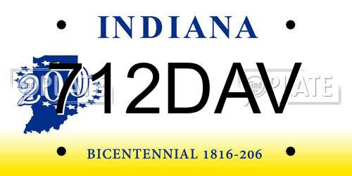 712DAV Indiana License Plate