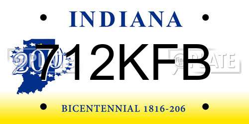 712KFB Indiana License Plate