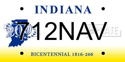 712NAV Indiana License Plate