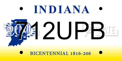 712UPB Indiana License Plate