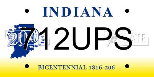 712UPS Indiana License Plate